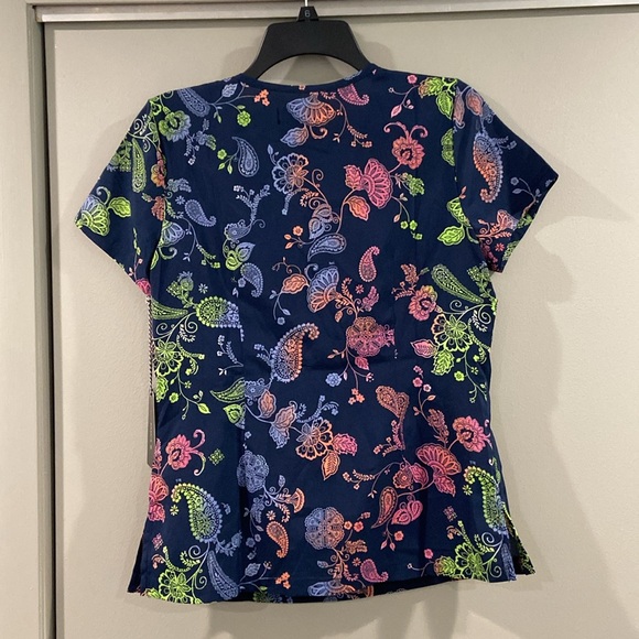 KOI Blue Graphic Scrub Top - Picture 2 of 4